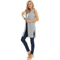 thumbnail image 4 of Cizayoi Women's Long Open Front Knit Sleeveless Cardigan Vest, 4 of 6