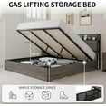 thumbnail image 4 of VanAcc Full Size Lift Up Storage Bed, Storage Headboard & Charging Station, Rustic Grey, 4 of 8