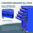 thumbnail image 4 of Aukfa Tool Box, 24.5 in Steel Rolling Tool Chest & Cabinet on Wheels for Garage, 4-Drawer, Blue, 4 of 10
