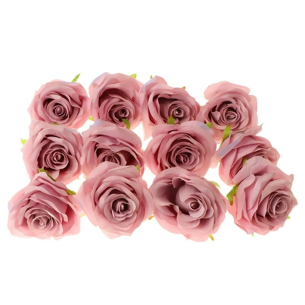 12 Unids Flores Artificial Ramo de Nupcial Flower Eterna para Cinta de Cabello Ornamentos Hogar Morado oscuro
