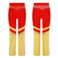 thumbnail image 4 of Manyakai Kids Girls Shiny Rhinestone Flared Leggings Pants Jazz Hip Hop Dance Performance Bell Bottom Disco Party Trousers Red 16, 4 of 6