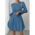 thumbnail image 2 of Vestido PRETTYGARDEN Mini Burbuja de Manga Larga Gris Azul XL, 2 of 8