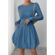 thumbnail image 2 of Vestido PRETTYGARDEN Mini Burbuja de Manga Larga Gris Azul XL, 2 of 8