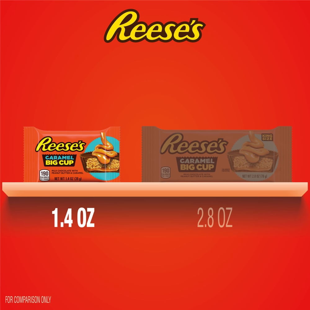 REESES Big Cup Caramel Milk Chocolate Peanut Butter Cups Candy Pack 1.4 oz - 5 Pack