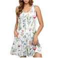 thumbnail image 4 of Summer Floral Print Sleeveless Dress for Women Scoop Neck A-Line Casual Tank Dresses Beach Vacation Sundress, 4 of 4