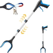 Telescopic Grabber Reacher Tool, 5-Level Adjustable Length 23'' to 41'', Litter Picker Trash Pickup Claw, Reaching Assist Grabber for Yard, Garden & Household Cleaning, Ideal for Seniors Daily (Blue)