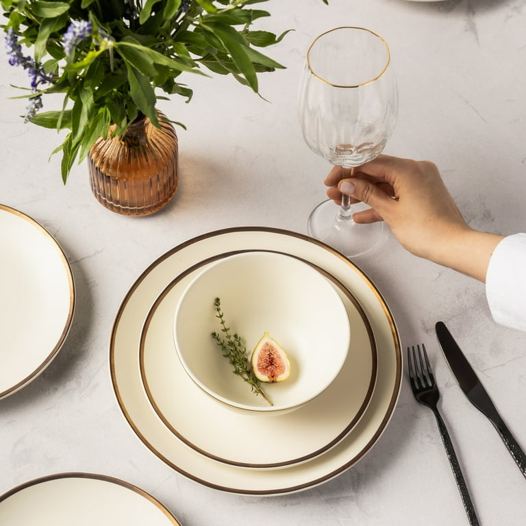 Free Shipping! Thyme & Table Everest 12-Piece Ceramic Dinnerware