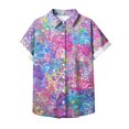 thumbnail image 4 of COM1950s Shorts pour Femmes, Chemises à Manches Courtes pour Femmes, Mode Décontractée pour Femmes, Blouse à Manches Courtes Imprimée Fleurs et Plantes, Shorts Décontractés pour Femmes, Chemises à Manches Courtes pour Femmes, 4 of 5
