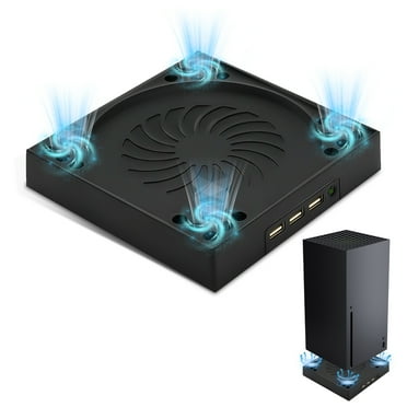 Vertical Stand Fit for Xbox Series X with Cooling Fan, EEEkit Cooling Fan Compatible with Xbox Series X Console with 3 USB Hubs Ports & 3 Level Adjustable Fans Speed