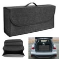 thumbnail image 3 of Soft Felt Car Bag Organizer Folding Car Storage Box Case seat Trunk Non Slip Fireproof with Handle Collapsible Space Saving for Fire Extinguishers Repair Tools Toys 19” x 9.4” x 6.2”(Dark, 3 of 11