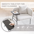 thumbnail image 2 of Leisure Lounge Chair with Side Table and Back Pillow, Modern Upholstered Accent Armchair Single Sofa with Metal Legs and Side Pockets, Living Room Bedroom Reading Seating, Beige, 2 of 11