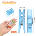 thumbnail image 2 of Uxcell 1.4" Colored Clothes Pins, 60Pcs Mini Colorful Plastic Clothes Clips Strong Grip Photo Clips for Pictures Hanging Clothes Decorative Crafts, Transparent Blue, 2 of 6