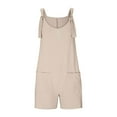 thumbnail image 6 of Summer Savings Clearance 2025! THDHVS Girls Romper,Rompers for Girls,Kids Summer Strap Short Adjustable Shoulder Strap Jumpsuit Sleeveless Loose Overalls Cute Rompers Beige 5-6 Years, 6 of 6