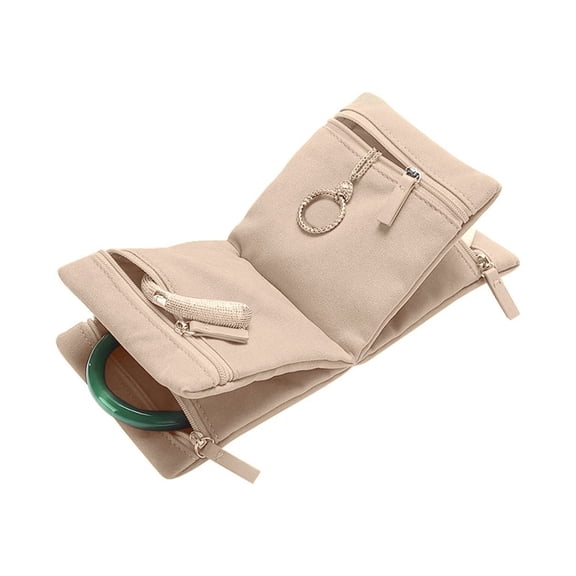 Multifunctional Jewelry Organizers Roll for Women with Sturdy Waterproof Fabric for Storing Necklaces and Earrings
