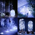thumbnail image 3 of [Juego de 2] Luces de hadas solares, 12 m, 100 LED, guirnalda de luces solares para exteriores, 8 modos, decoración de alambre de cobre impermeable para jardín, patio, dormitorio, boda, fiesta, Navida, 3 of 5