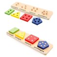 thumbnail image 4 of Juguete educativo para niños con fracción matemática geométrica de madera azul, 4 of 5
