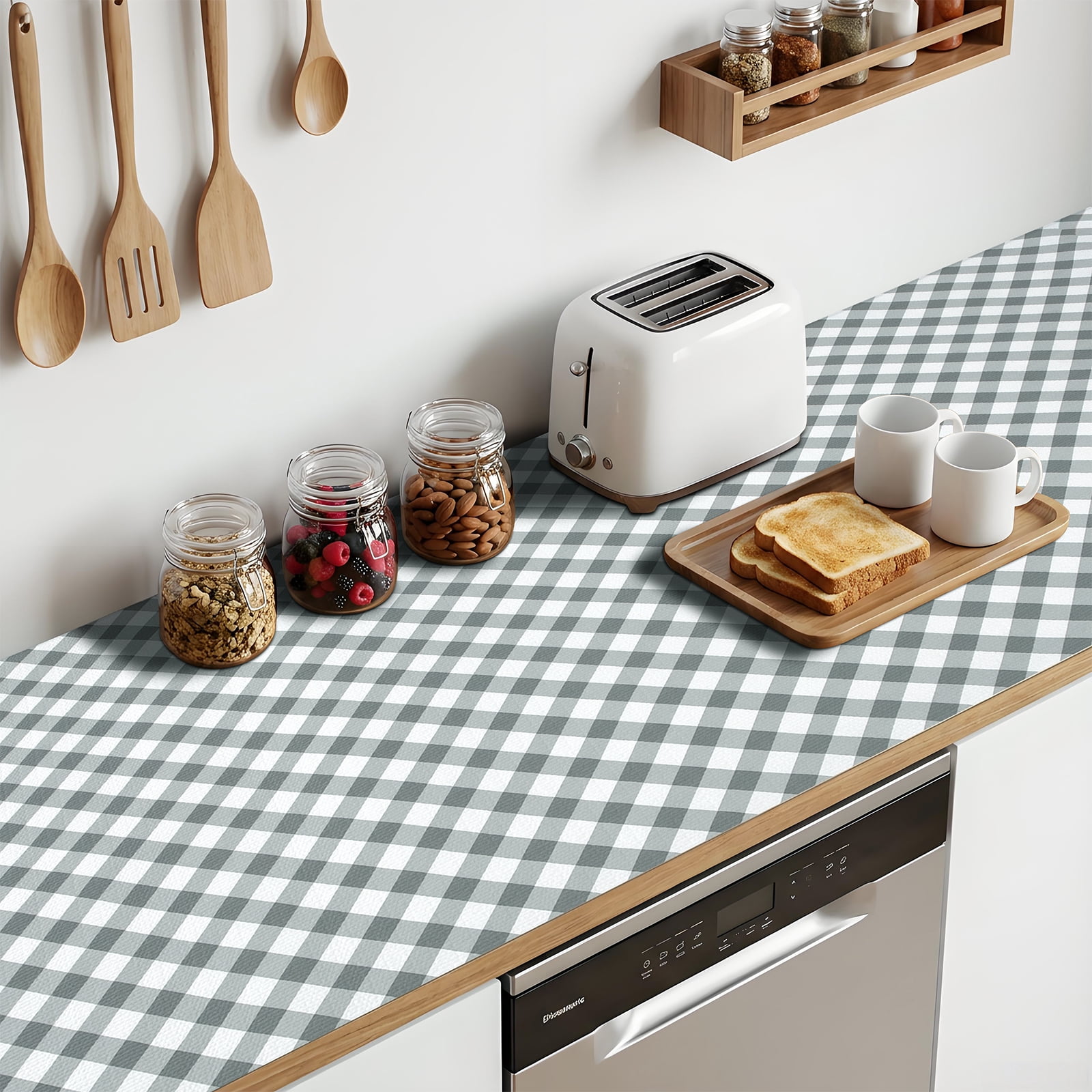 RAY STAR 12x120 Inch Shelf Liner Non Slip, Non Adhesive Drawer Liner, Waterproof Shelf Liners for Kitchen Cabinets