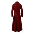 thumbnail image 4 of Hulanddfd Mens Coat Long Trench Coat, Stand Collar Zip Up Outerwear with Pockets, Casual Winter Top, 4 of 6