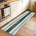 thumbnail image 2 of Blue Teal 2'x6' Runner Rugs for Hallway Kitchen Bedside Non Slip Washable, Vintage Wooden Retro Art Farmhouse Barns Entryway Rug Runners with Rubber Backing, Long Carpet Runner for Laundry Room, 2 of 8