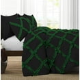 thumbnail image 2 of D.N.G. BEDDINGS 3 Piece Luxury Two Tone Diamond Ruffle Pattern Comforter Set Premium Super Soft All Season 800 Thread Count, 100% Egyptian Cotton, Twin/Twin XL Size Green/Black Solid Color, 2 of 4