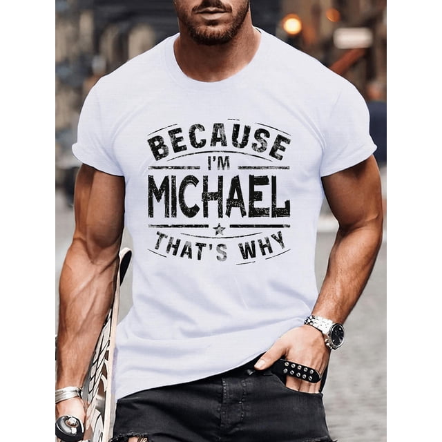 Michael imprime camisetas de verano creativas para hombre, camisetas casuales de cuello redondo y manga corta, y ropa de uso diario cómoda y versátil para hombre. Camiseta, camiseta de ocio.