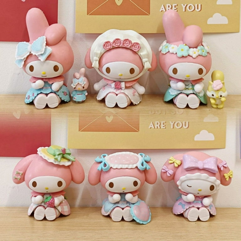 WovenWink 6 Pieces My Melody Action Figures Set, 3.15