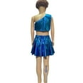 thumbnail image 6 of Gubotare Tutu for Toddler Girls Girls Metallic Skater Skirts Shiny Flared Skort,Blue,4-5 Years, 6 of 6