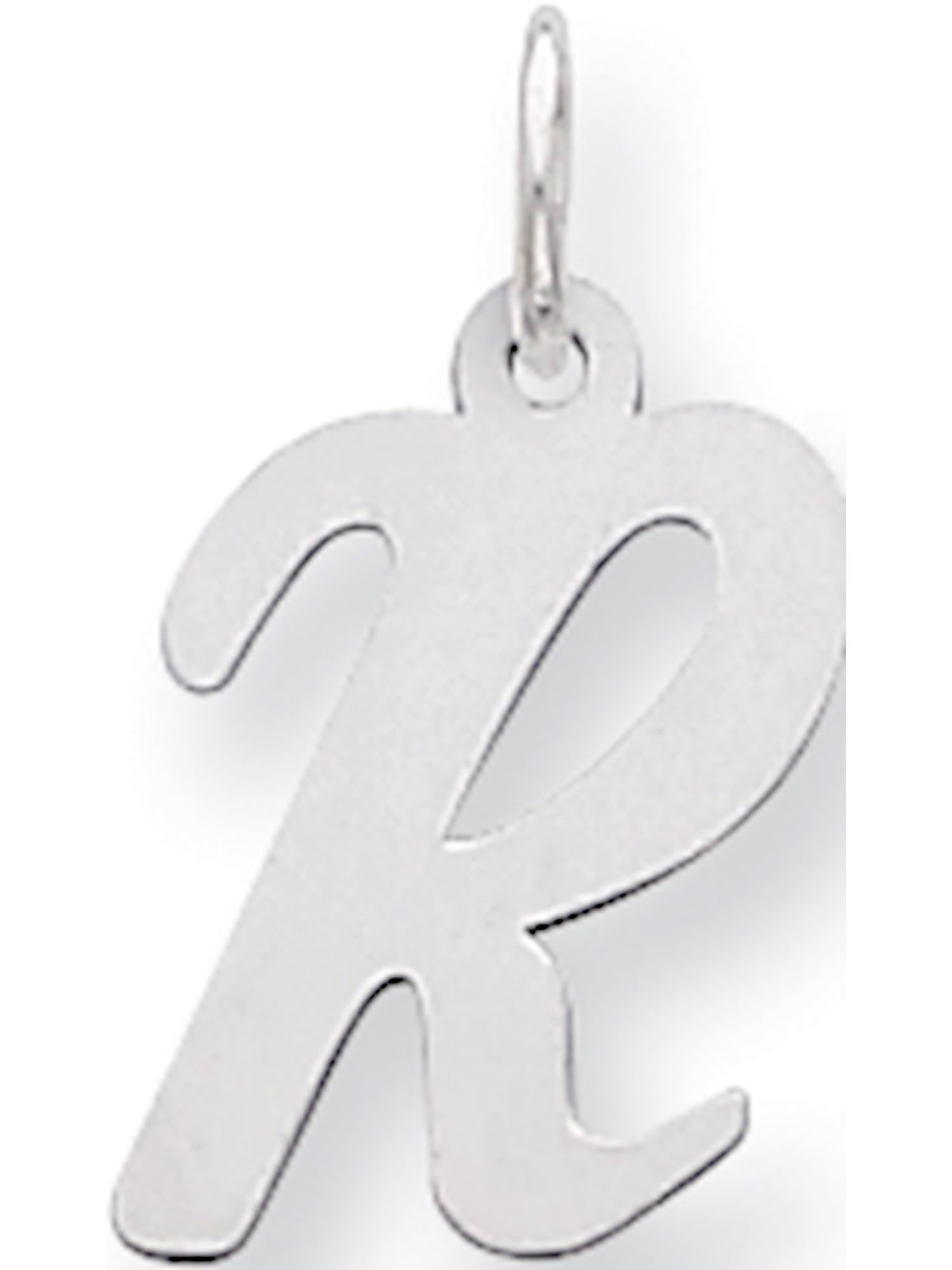 Sterling Silver Medium Script Initial R Charm