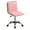 PU-Pink, variant on Furniliving Armless Office Chair Mid-Back  Leather Task Chair Rolling  Swivel Adjustable Computer Chair,Dust Yellow