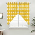 thumbnail image 5 of Yellow Plaid Kitchen Window Curtains, Swag Curtains Valance for Bedroom Living Room Bathroom, Watercolor Grid Checker Gingham Farmhouse Rod Pocket Window Curtain Block Drapes 2 Panels 28"x36", 5 of 9