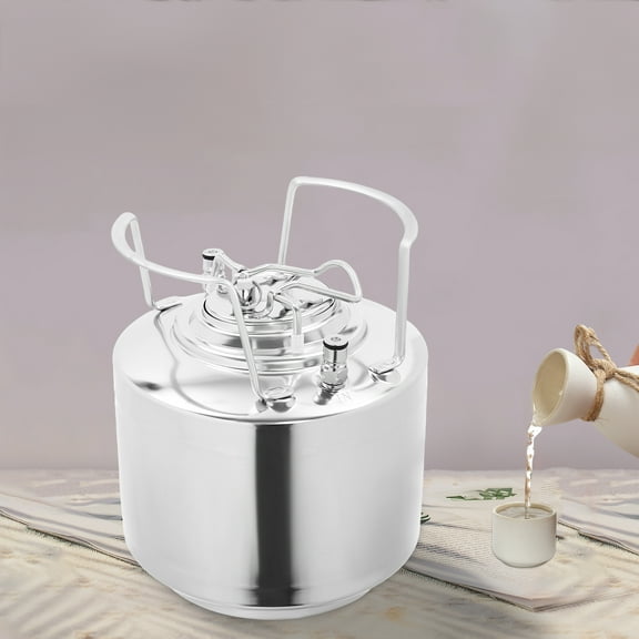 Home Brewing Keg, 304 Stainless Steel Mini Ball Lock Keg,Beer Brewing Keg Brewing Bucket Adjustable Pressure