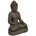 thumbnail image 4 of John Timberland Sitting Buddha Statue Sculpture Zen Asian Decor Outdoor Garden Yard Dark Sandstone Faux Stone Finish 29 1/2" High, 4 of 7