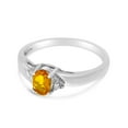 thumbnail image 3 of 10k White Gold Oval Citrine And Diamond Ring, 3 of 6