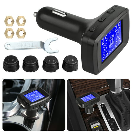 Car TPMS Wireless Tire Pressure Monitoring System LCD + 4 External