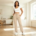 thumbnail image 6 of Women's Loose Straight Yoga Pants With Drawstring Waist For Sporty Casual Wear, 6 of 9
