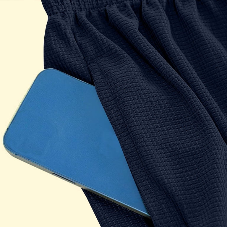 Men's Waffle Knit Pajama Set - Long Sleeve Crewneck & Pants, Lightweight Breathable Loungewear