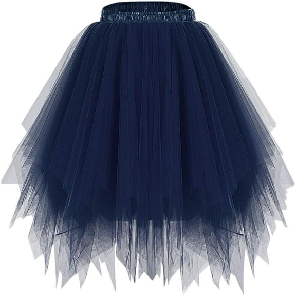 Girls Rainbow Tutu Skirt, Puffy Tulle Ballet Skirt Stretchy Waist Princess Party Skirt