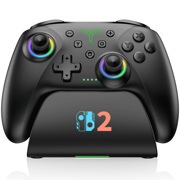 Switch 2 Controller,ESYWEN Switch 2 Pro Controller for Switch/OLED/Lite with Charging Dock, Hall Effect Joysticks & Triggers, Turbo, Macro
