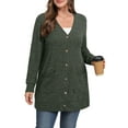 thumbnail image 4 of Cueply Women's Plus Size Sweater Long Sleeve Lightweight Cardigans Buttons Knited Casual Outwear Tops with Pockets 1X-4X, 4 of 9