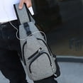 thumbnail image 5 of Mens Crossbody Sling Backpack Sling Bag Travel Hiking Bag Daypack with USB Charge Chest Bag Multi Functional Shoulder Bag Gray, 5 of 7