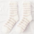 thumbnail image 2 of Bibifish Womens Socks Stripe Fuzzy Medium Tube Socks Autumn Winter Mid Comfy Socks Thickened Thermal Crew Socks For Ladies, 2 of 7