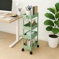 thumbnail image 5 of Pinksheep Slim Rolling Storage Cart, 4Tier Bathroom Organizer Utility Carts Shelving Unit with Wheels for Kitchen, Green, 5 of 7