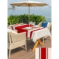 thumbnail image 4 of Outdoor Tablecloth with Umbrella Hole and Zipper, Red Vintage Rectangle Table Cloth 60x84 Inch Waterproof Tablecloth, Geometric Stripes Simple Lines Picnic Table Cover for Patio Camping, 4 of 7