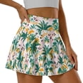 thumbnail image 2 of SEANATIVE Tennis Skirts for Women Workout Casual Skort with Built-in Shorts & 2 Pockets Breathable Stretchy Fabric Golf Pickleball Running Wear, 2XL, Palm Tree Leopard Print Pink Green, 2 of 7