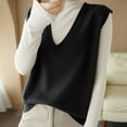 thumbnail image 4 of FAIWAD Women's Sleeveless V Neck Sweater Vest Solid Color Loose Pullover Knitwear Tank Tops, 4 of 5