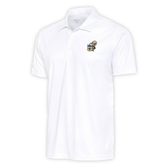 Men's Antigua White New Orleans Saints Team Logo Throwback Tribute Polo