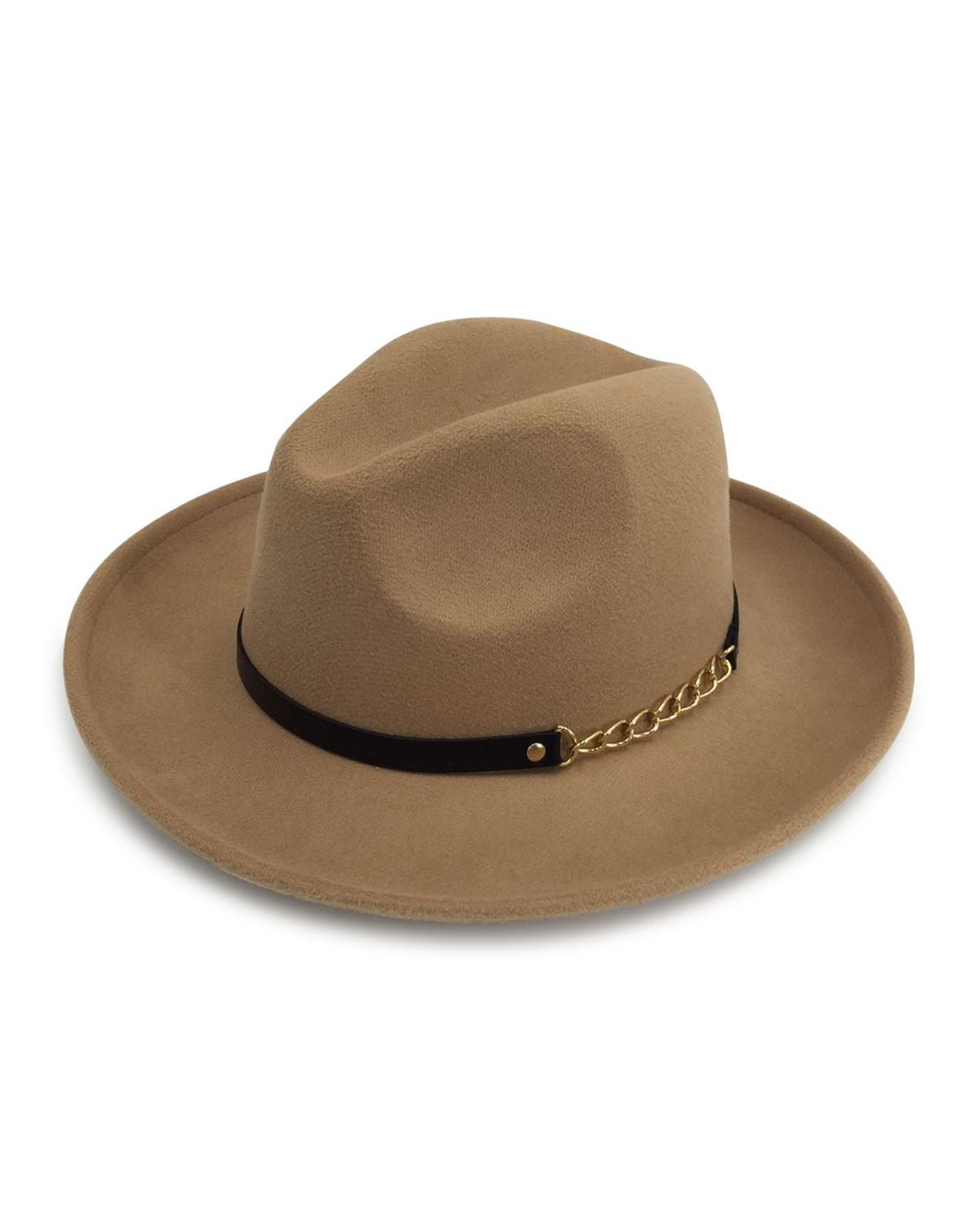 3 Color Option Men/'s /& Women/'s Wide Brim Josette Fedora Felt Hat With A Band