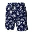 thumbnail image 4 of Sikiie Snowflakes2 Print Men's Beach Shorts, High Elastic Quick-drying Shorts - with Drawstring and Slip Pockets, Suitable for Beach, Sports, Vacation-Large, 4 of 6