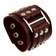 thumbnail image 1 of Pulsera ancha punk Salvador para hombre hijo marrón, 1 of 9