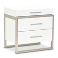 thumbnail image 4 of Michael Amini Marquee 3-Drawer Nightstand in Cloud White, 4 of 11